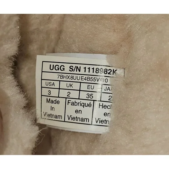 UGG Kid's Tan Suede Alena Shearling-Lined Moccasin Slippers Size 3 2513 - Picture 8 of 16